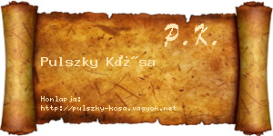 Pulszky Kósa névjegykártya